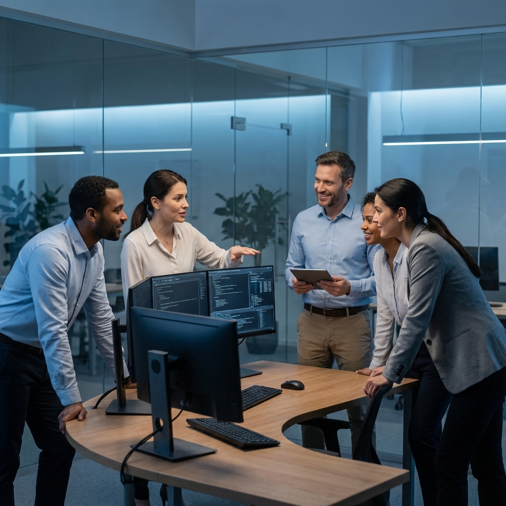 Equipo de Netsys Digital Solutions trabajando en soluciones tecnológicas